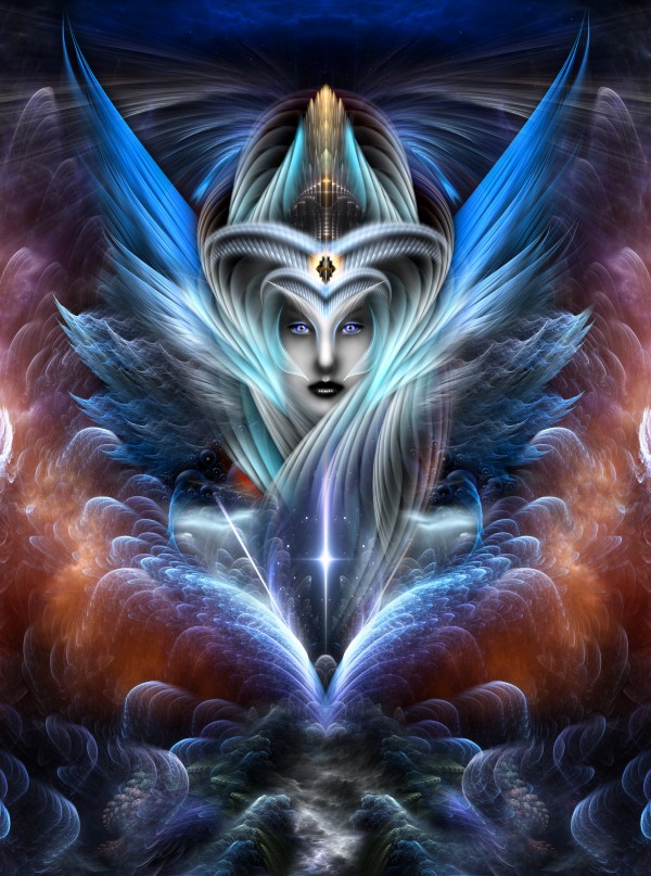 Enchantment Of Universality Fractal Art Portrait by xzendor7